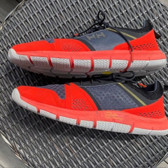 Helly Hansen Skagen Race Series Sailing Sneakers Mens Size 12/18 Orange Gray - Picture 3 of 5